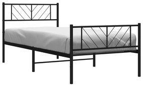vidaXL Πλαίσιο Κρεβατιού με Κεφαλάρι/Ποδαρικό Μαύρο 80x200 εκ. Μέταλλο