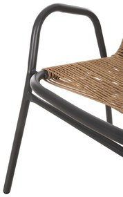 Καρέκλα - Πολυθρόνα AVRIL C5968.02 Γκρί Μεταλλική με Φυσικό Συνθετικό Rattan 54,5x56x78Υεκ. 54.5x56x78 εκ.