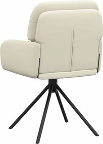 vidaXL Γυριστές καρέκλες φαγητού 4 pcs Τεχνητό Δέρμα Κρεμ