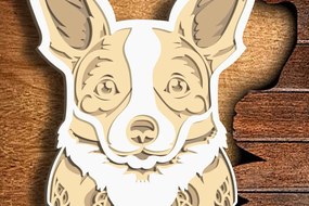Intra απο ξύλο plywood 3mm-4mm πάχος - Corgi , Gifts Dog Silhouette  Δίασταση 30x20 cm INTRAFABR-72903683