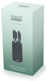 Σετ μαχαιριών Joseph Joseph Elevate 10541, Ιαπωνικό ατσάλι, Περιστρεφόμενη βάση, Χωρίς BPA, Μαύρο/Πράσινο
