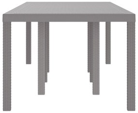 vidaXL Τραπέζι Κήπου Ανοιχτό Γκρι 250x100x73 εκ. Πολυ Ράτταν