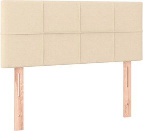 vidaXL Κρεβάτι Boxspring με Στρώμα Κρεμ 90x200 εκ.Υφασμάτινο