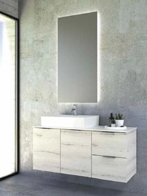 One Project Top55/D 125  MDF - Έπιπλο Μπάνιου Με Καθρέπτη