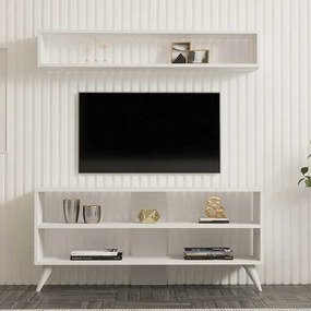 Σύνθετο σαλονιού Prestige pakoworld σε λευκή απόχρωση 120x29,6x50εκ