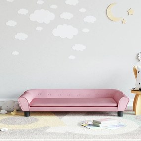 Καναπές Παιδικός Ροζ 100 x 50 x 26 εκ. από Βελούδο - Ροζ