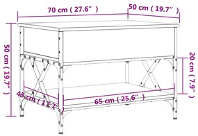 ΤΡΑΠΕΖΑΚΙ ΣΑΛΟΝΙΟΥ SONOMA ΔΡΥΣ 70X50X50 ΕΚ. ΕΠ. ΞΥΛΟ &amp; ΜΕΤΑΛΛΟ 845352