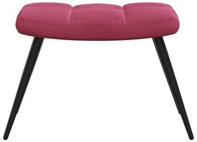 vidaXL Πολυθρόνα Relax Μπορντό Βελούδινη με Σκαμπό