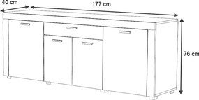Μπουφές Joseph Megapap χρώμα λευκό 177x40x76εκ.