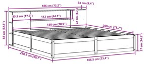 Σκελετός Κρεβ. Χωρίς Στρώμα Λευκό 180x200 εκ Μασίφ Πεύκο - Λευκό