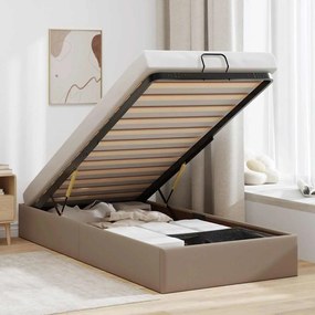 vidaXL Οθωμανικό κρεβάτι χωρίς στρώμα Cappucino 90x200 cm Faux Leather