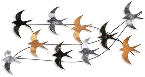 Διακοσμητικό Τοίχου Flock of Swallows 891TNL3283 104x8x45cm Multi Wallity Μέταλλο
