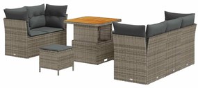 vidaXL Σετ Καναπέ Κήπου 8 pcs Γκρι συνθετικό ρατάν