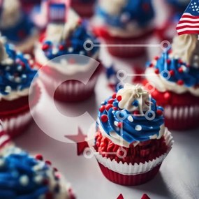 Intra Συλλεκτικό Ξύλινο Παζλ Plywood  4mm - Πατριωτικά Cupcakes για γιορτινές περιστάσεις Σε Ξύλινο Κουτί - Διαστάσεις: 10x10 cm – 25 κομμάτια