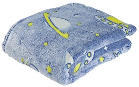 Κουβέρτα Φωσφοριζέ Fleece Κούνιας 110x150εκ. Relax 4863 Κίτρινη-Μπλε Das Baby