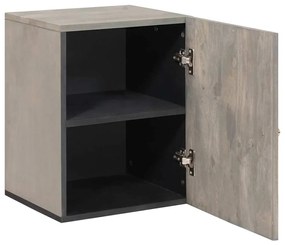 vidaXL Ντουλάπα τοίχου μπάνιου Γκρι 38 x 33 x 48 εκ Μασίφ ξύλο μάνγκο