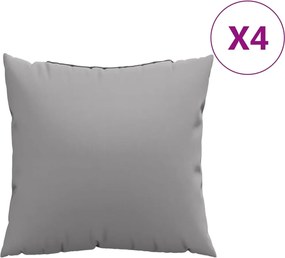 vidaXL Μαξιλάρια Καναπέ 4 τεμ. Γκρι 60x60 εκ. Υφασμάτινα