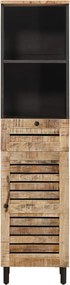 vidaXL Ντουλάπι Μπάνιου Καφέ και Μαύρο 38 x 33,5 x 160 εκ