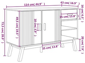 Μπουφές OLDEN Καφέ 114 x 43 x 73,5 εκ. από Μασίφ Ξύλο Πεύκου - Καφέ