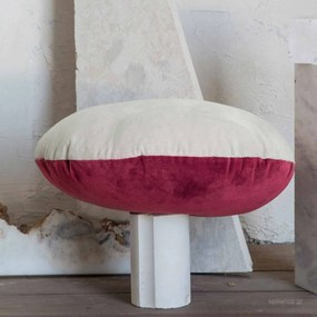 Βελουτέ Διακοσμητικό Μαξιλάρι 2 Όψεων (Φ45) Nima Pillows Velvety Κόκκινο,Γκρι