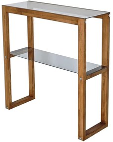 Κονσόλα Via 552NOS1908 85x31x85cm Walnut Wood, Glass