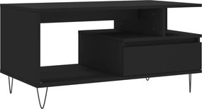 vidaXL Τραπεζάκι Σαλονιού Μαύρο 90x49x45 εκ. Επεξεργασμένο Ξύλο