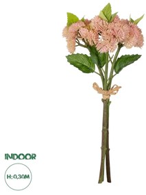 GloboStar® Artificial Garden SALMON PINK SEDUM BOUQUET 21350 Τεχνητό Διακοσμητικό Μπουκέτο Ροζ Σέδο Y30cm