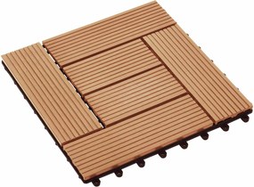 vidaXL Πλάκα Κατασκευής 11 pcs Ξύλο teak 30 x 30 cm WPC