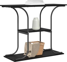 vidaXL Τραπέζι κονσόλας με ράφι Μαύρη Οξυά 101 x 35 x 80,5 εκ