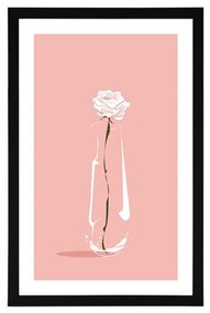 Αφίσα με παρπαστού Μινιμαλιστικό λουλούδι - 30x45 white