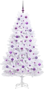 vidaXL Τεχνητό Χριστουγεννιάτικο Δέντρο με Άξονα με βάση Λευκό 180 cm