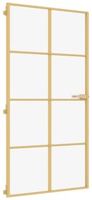 vidaXL Εσωτερική Πόρτα Χρυσή 102,5x201,5 εκ. Ψημένο Γυαλί &amp; Αλουμίνιο