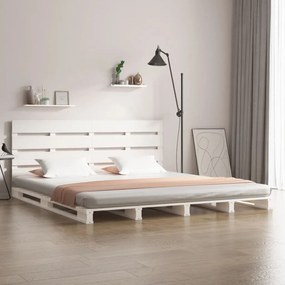 vidaXL Σκελετός Κρεβ. Χωρίς Στρώμα Λευκό 135x190 εκ Μασίφ Πεύκο