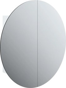 vidaXL Ντουλάπι Μπάνιου με Στρογγυλό Καθρέφτη&amp;LED Λευκό 54x54x17,5 εκ.