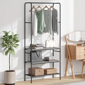 vidaXL Ράφι ρούχων με ράφια Γκρι sonoma 77 x 30 x 171 εκ