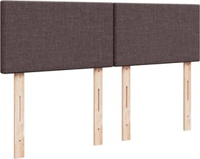 vidaXL Κρεβάτι Boxspring με Στρώμα Σκούρο Καφέ 160x200 εκ Υφασμάτινο