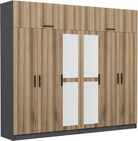 Εξαφυλλη Ντουλαπα με Καθρέπτη Χρυσο LARE 52x270x235