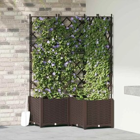 vidaXL Γλάστρα Κήπου 3 τμχ. Καφέ 80 x 80 x 143 εκ. PP