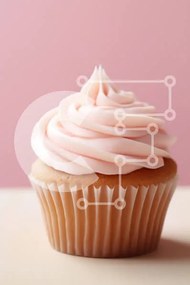 Intra Συλλεκτικό Ξύλινο Παζλ Plywood  4mm - Νόστιμο Cupcake με ροζ πάγωμα Σε Ξύλινο Κουτί - Διαστάσεις: 10x10 cm – 25 κομμάτια