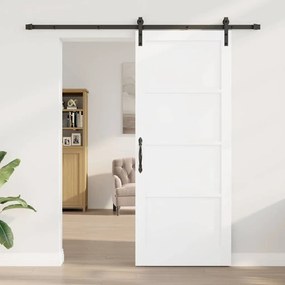 vidaXL Συρόμενη Πόρτα Χειροκίνητος Λευκό και μαύρο 86 x 211 cm
