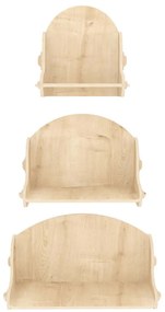Ράφια Τοίχου Silya (Σετ 3Τμχ) 875ZNA4649 24,8/34,8/44,8x15x25cm Oak