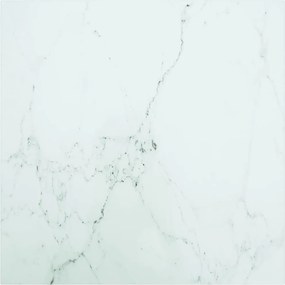 vidaXL Επιφάνεια Τραπεζιού Λευκή 60x60εκ 6 χιλ Ψημ. Γυαλί Μαρμ. Σχέδιο