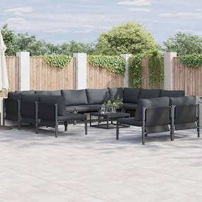 vidaXL Σετ Καναπέ Κήπου 12 pcs Ανθρακί Ατσάλι