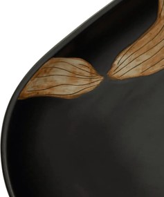 vidaXL Νιπτήρας Οβάλ Μαύρος 59x40x14 εκ. Κεραμικός