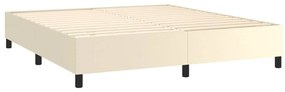 vidaXL Πλαίσιο Κρεβατιού Κρεμ 180x200 εκ. από Συνθετικό Δέρμα