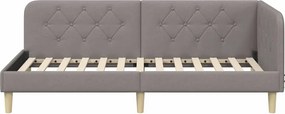 vidaXL Κρεβάτι Γωνίας Taupe 100 x 200 cm ύφασμα