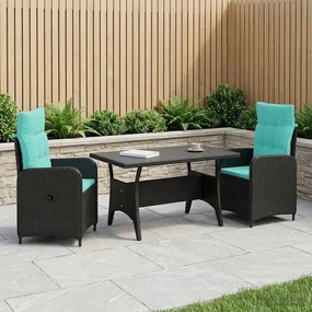 vidaXL Σετ Εξωτερικής Τραπέζης 3 pcs Μαύρο και Τυρκουάζ