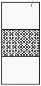 Διαχωριστικό Ντουζιέρας Μαύρο 100 x 195 εκ. Διαφανές Γυαλί ESG - Μαύρο