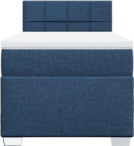 vidaXL Κρεβάτι Boxspring με Στρώμα Μπλε 80x200 εκ. Υφασμάτινο
