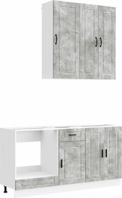 vidaXL Μονάδα κουζίνας PORTO 5 pcs Γκρι Σκυροδέματος